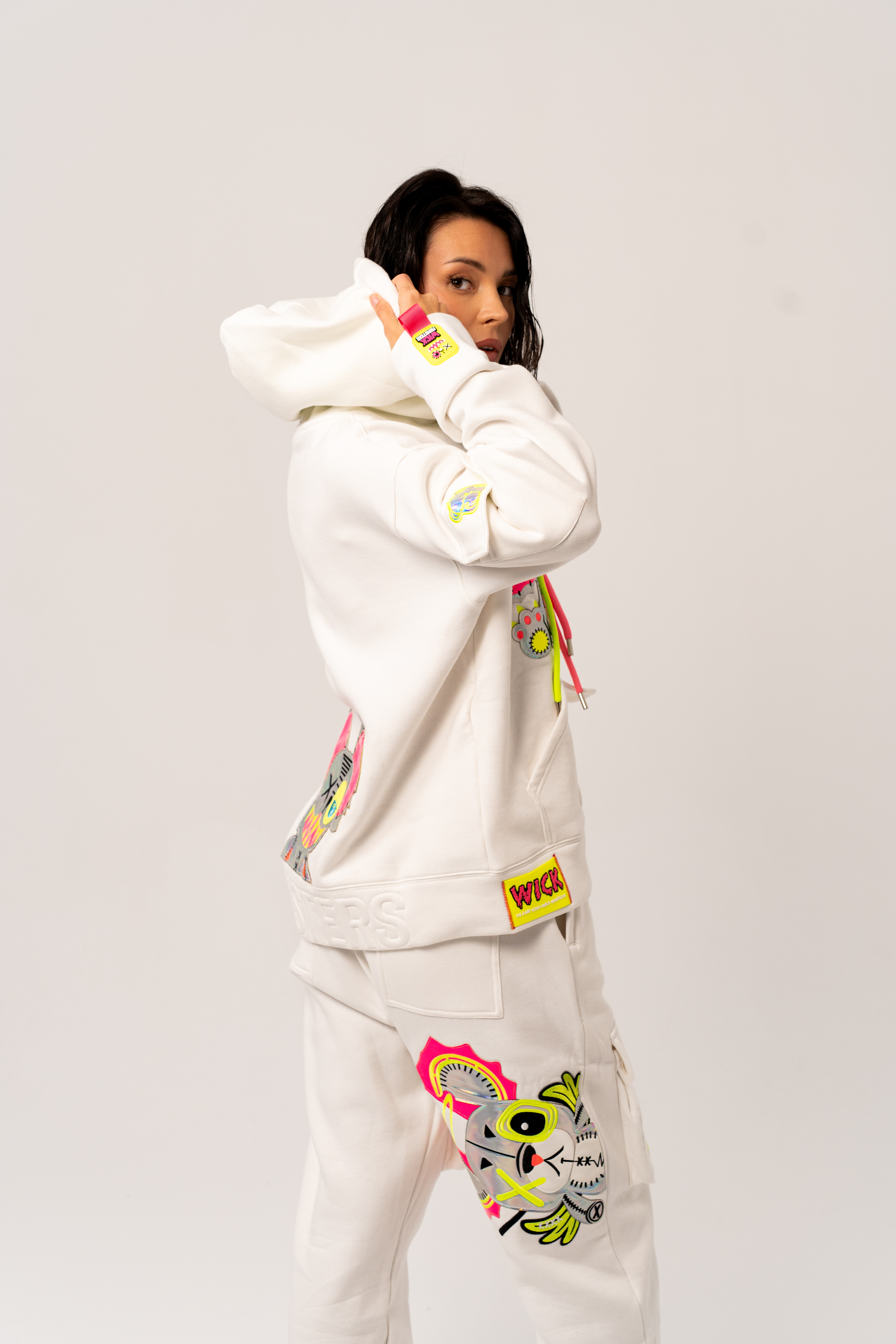 Neon ICE — Neon Royalty white hoodie